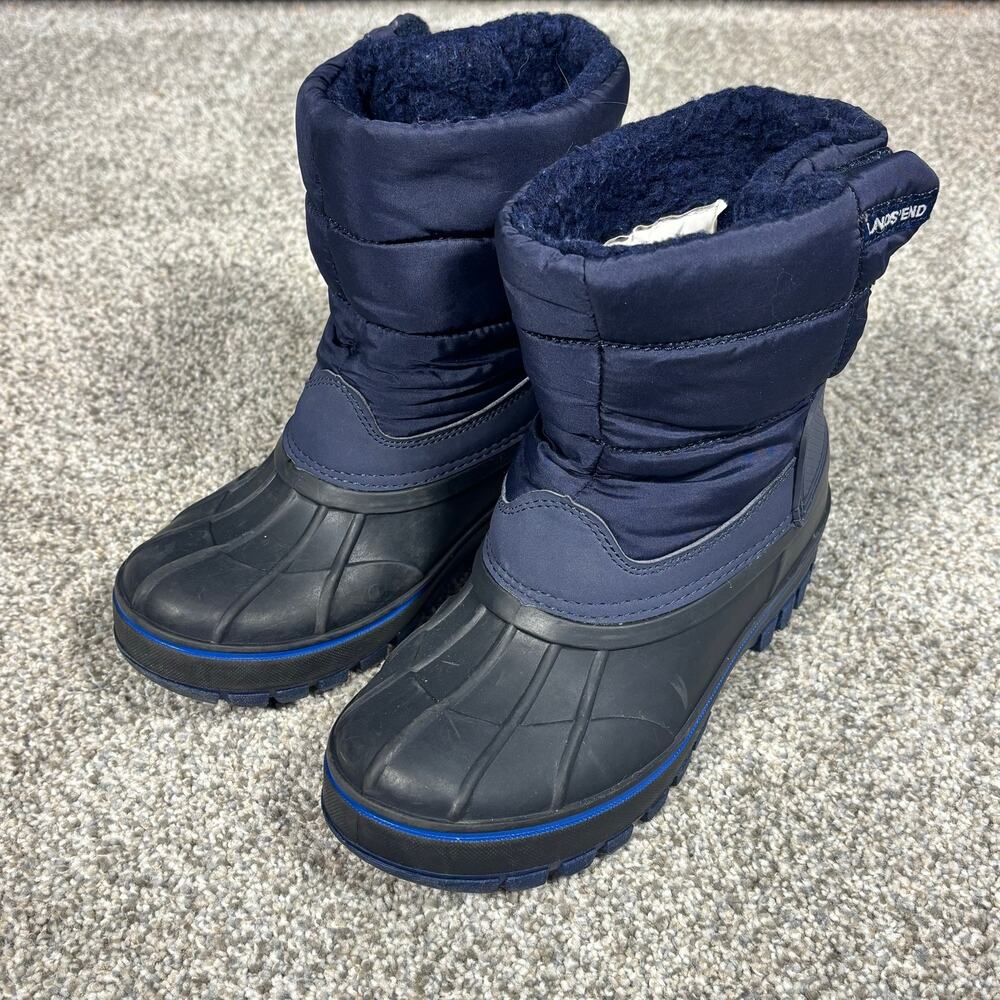 Lands End Navy Winter Boots size youth 2